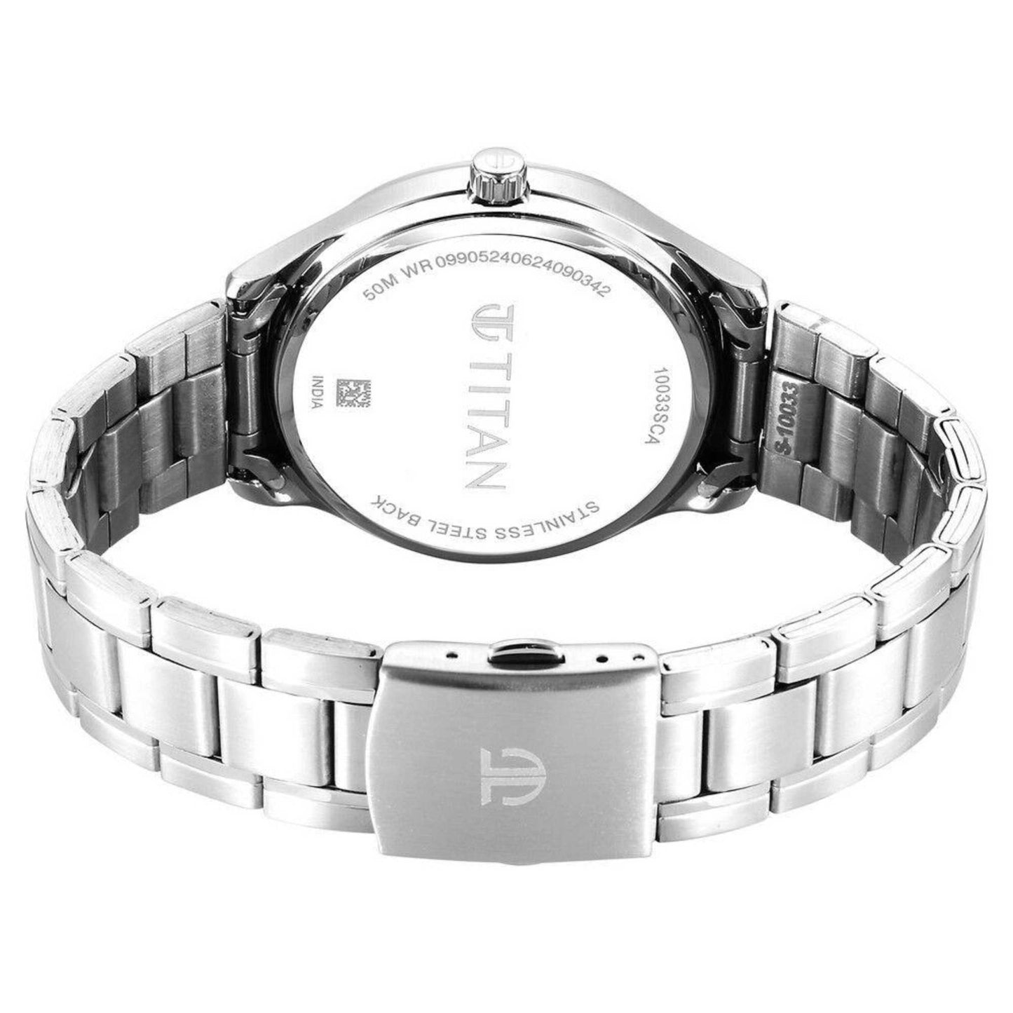 Titan Palette Of Time Quartz Analog with Date Yellow Dial Stainless Steel Strap Watch For Men