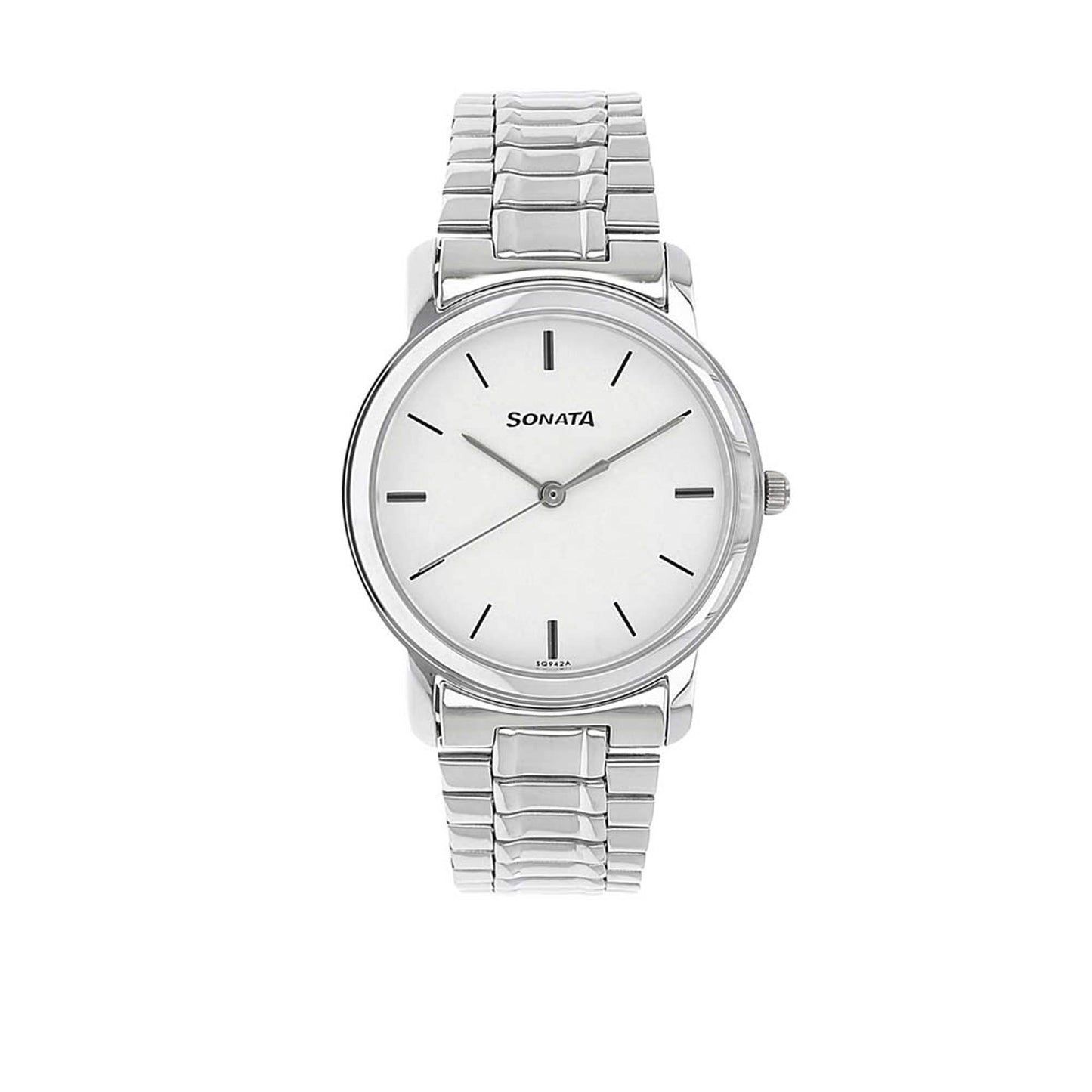 Sonata White Dial Analog Watch for Men 1013SM01