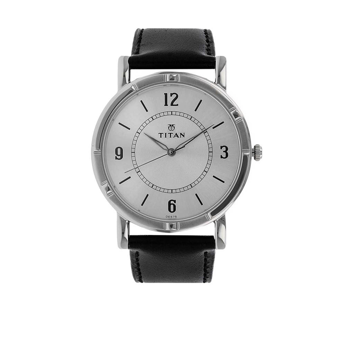 Silver Dial Leather Strap Watch