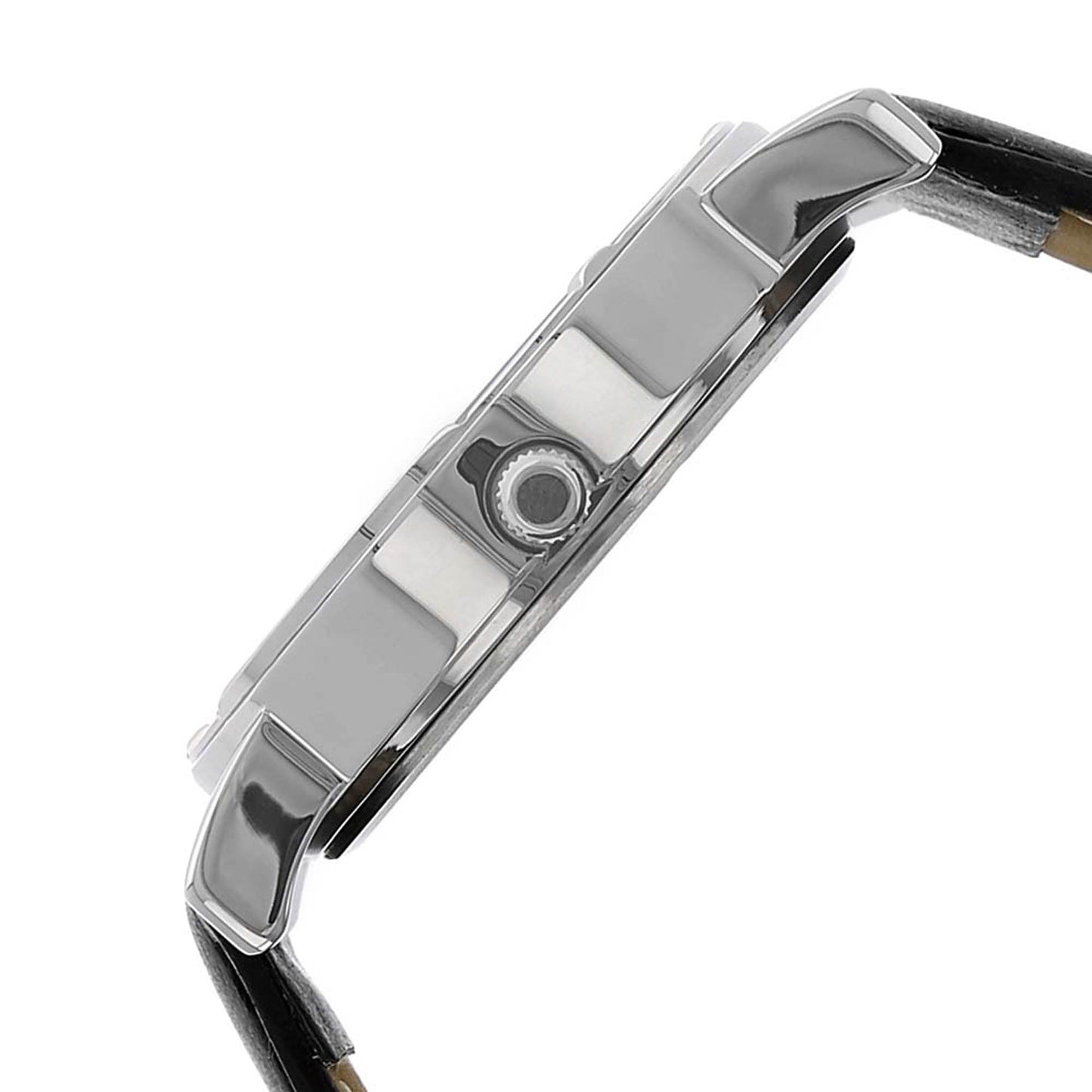 Silver Dial Leather Strap Watch