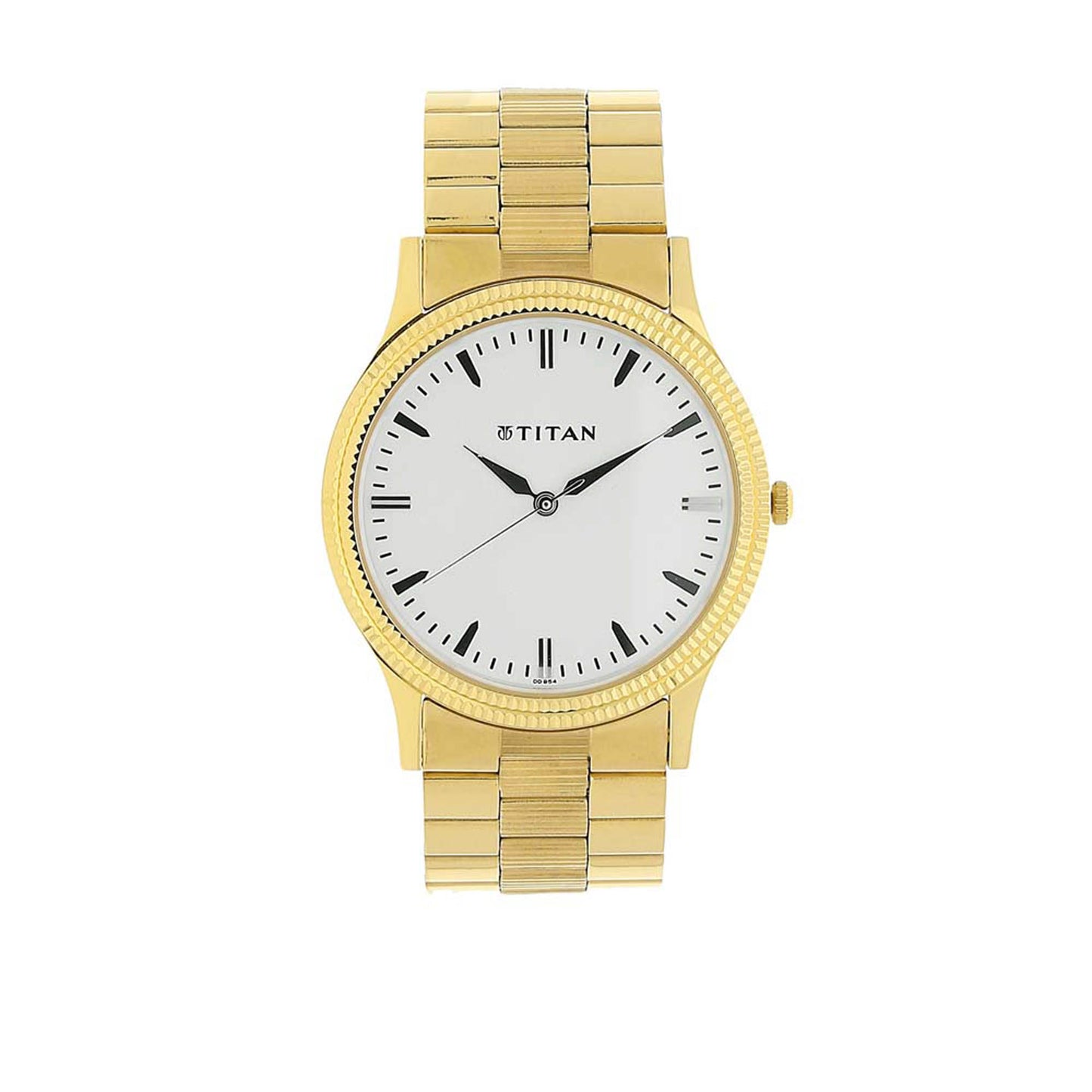Titan Quartz Analog with Day and Date White Dial Stainless Steel Strap Watch for Men