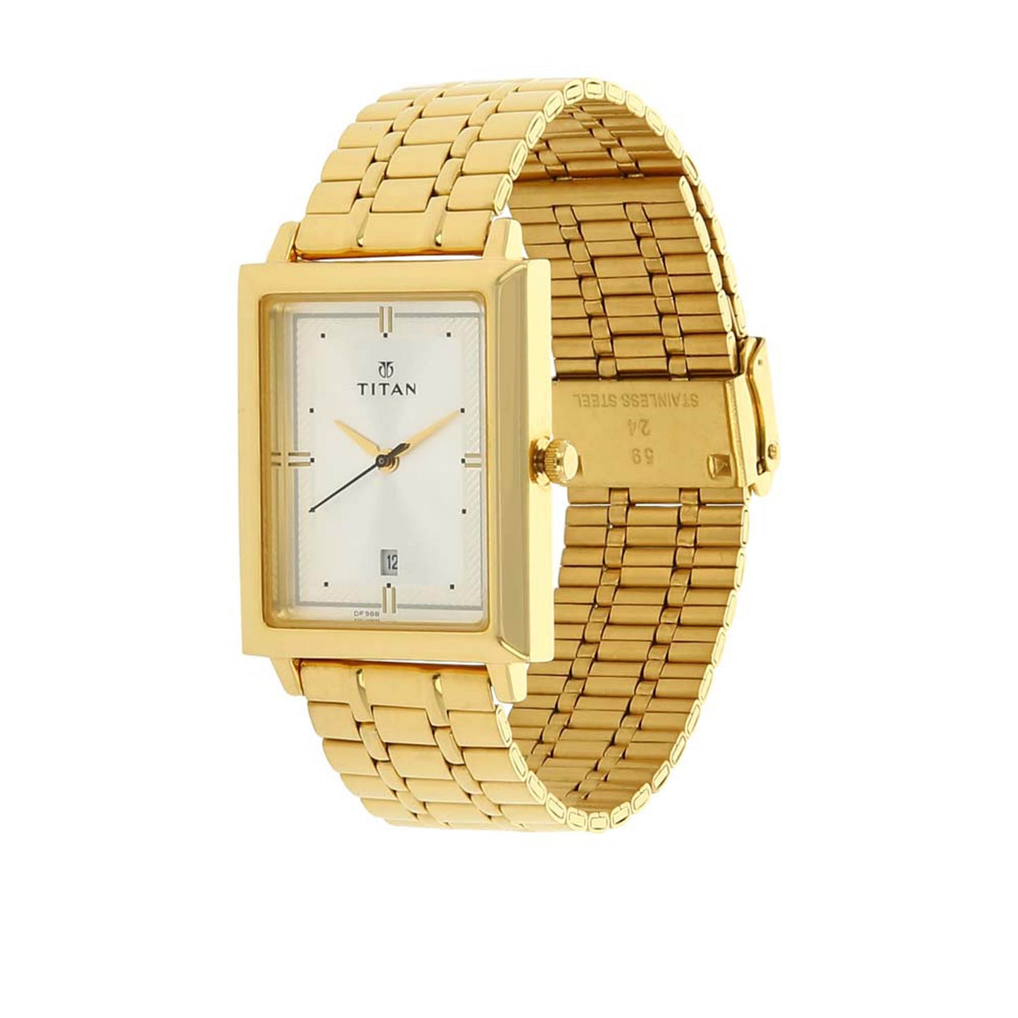Titan Analog with Date Silver Dial Quartz Stainless Steel StrapMens