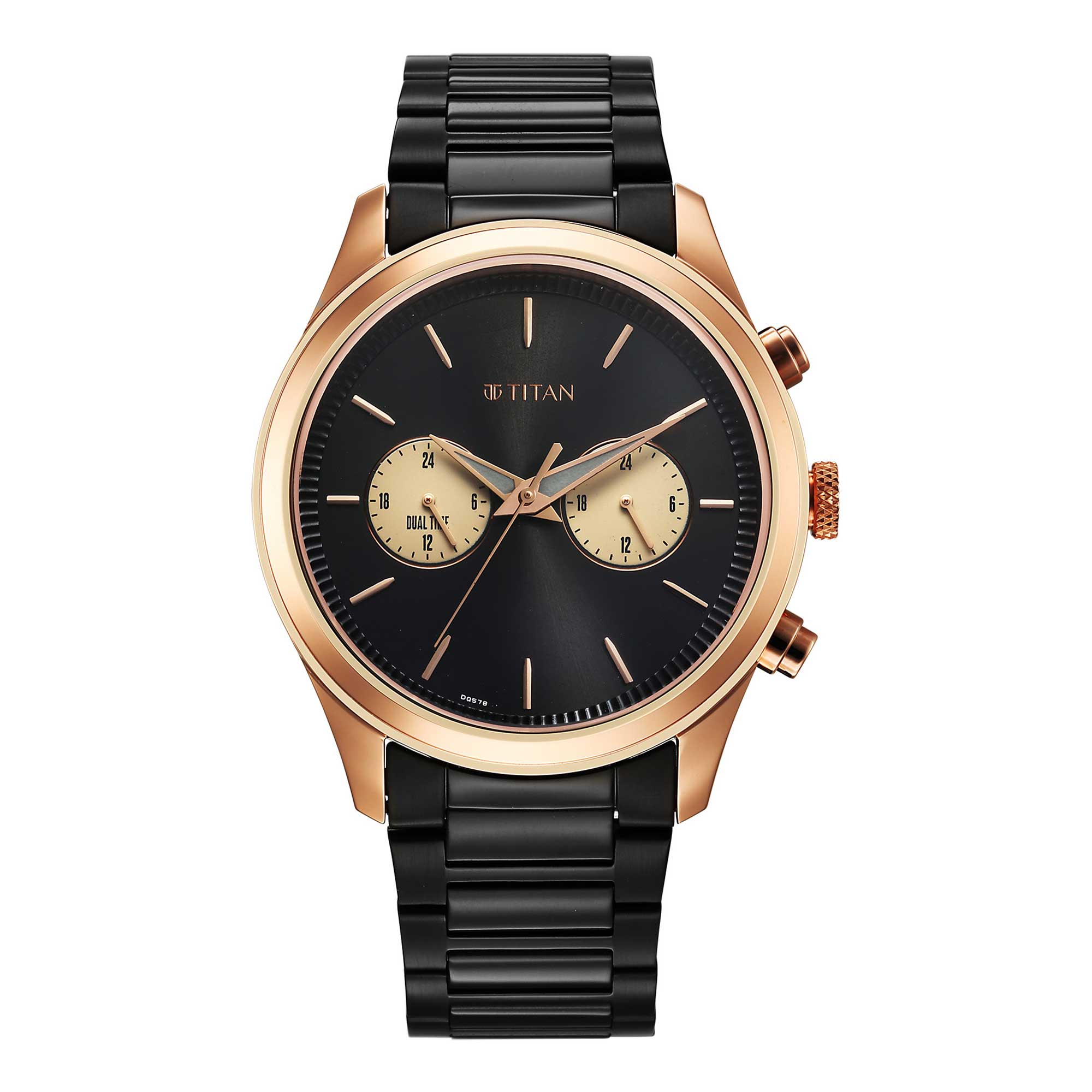 Titan Men Stainless Steel Round Shape Watches(1805KM12)