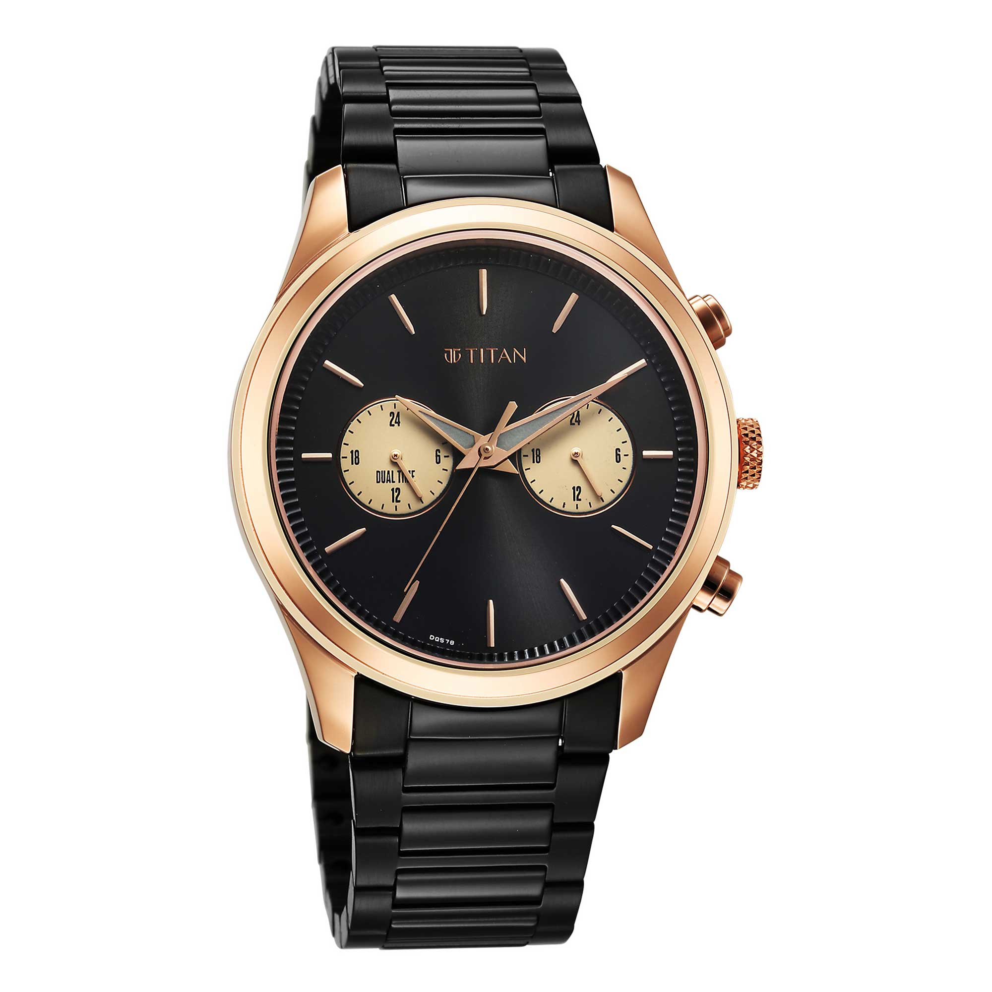 Titan Men Stainless Steel Round Shape Watches(1805KM12)