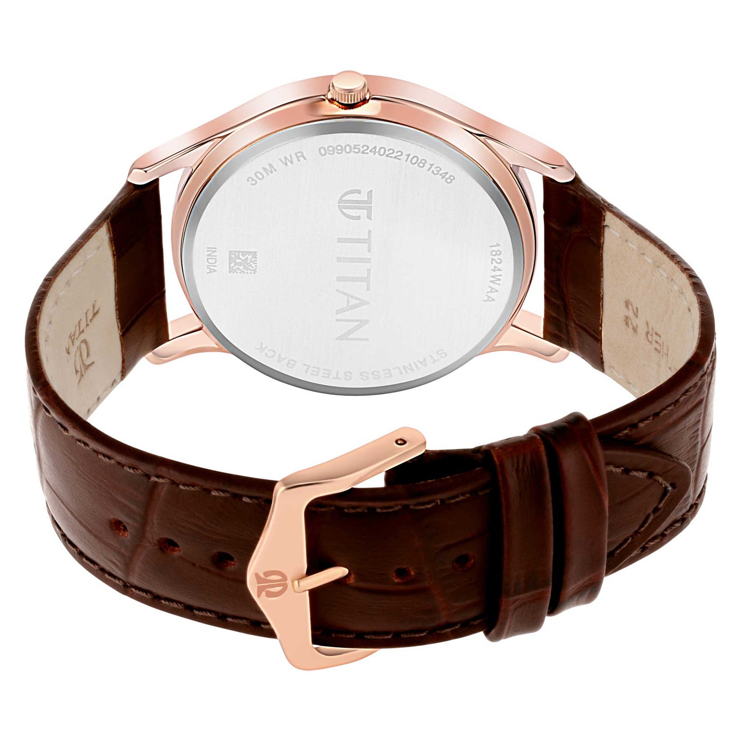 Titan Analog Day and Date White Dial Leather Strap watch for Men