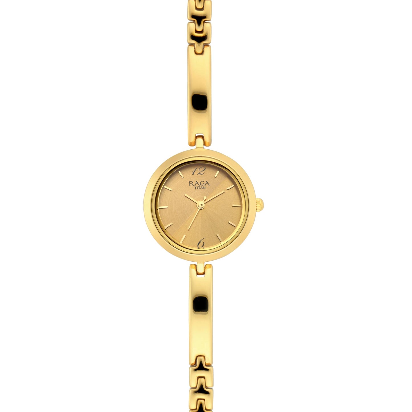 Titan Raga Viva Golden Dial Analog Metal Strap Watch for Women
