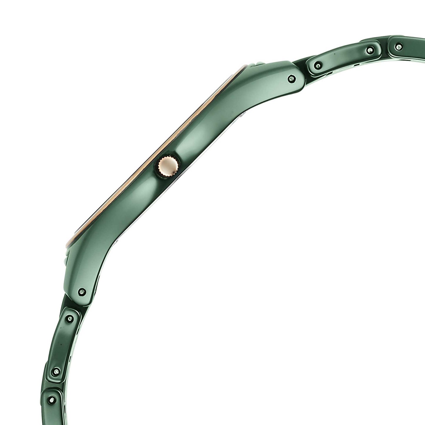 Titan Edge Bicolour Quartz Analog Green Dial Green Ceramic Strap Watch For Women