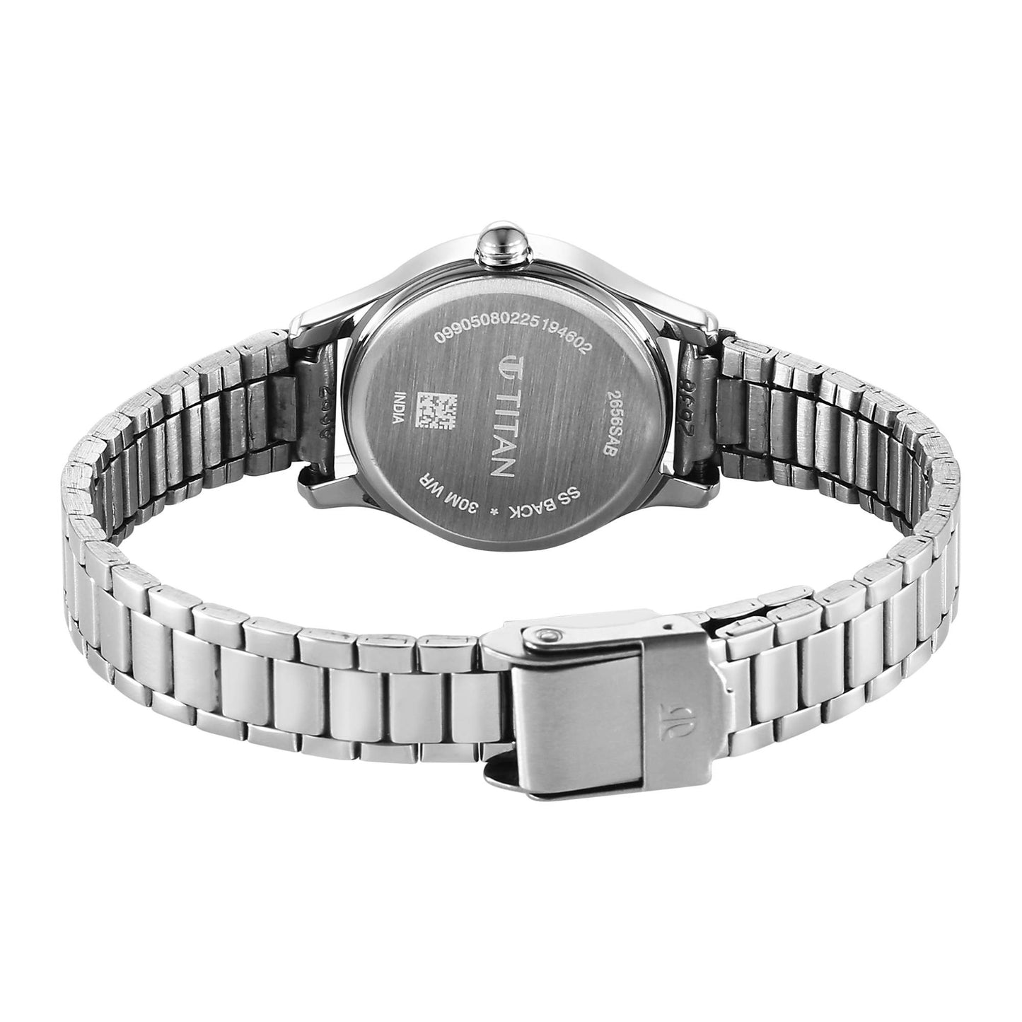 Titan Karishma Blue Dial Silver Stainless Steel Strap Analog Watch For Women