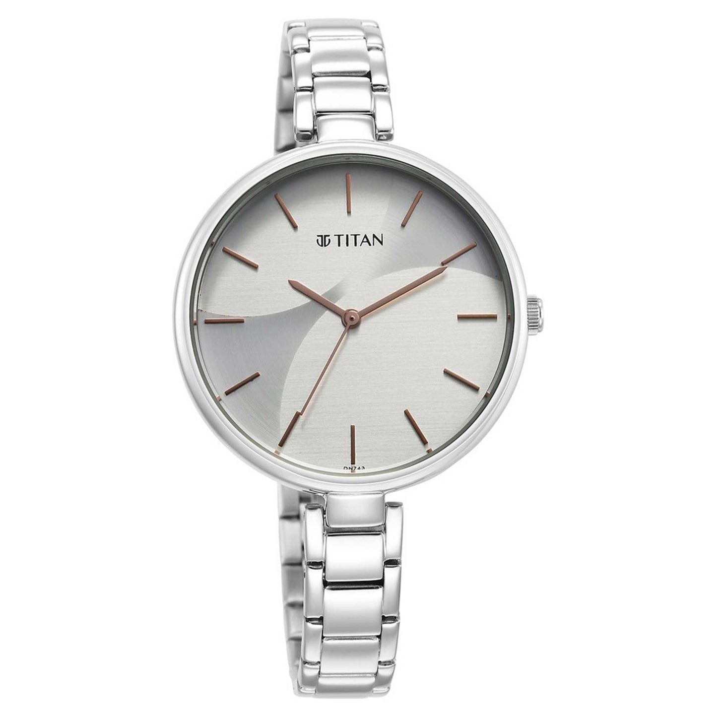 Titan Purple Stackables Quartz Alog Two Toned Dial Stainless Steel Strap Watch for Women