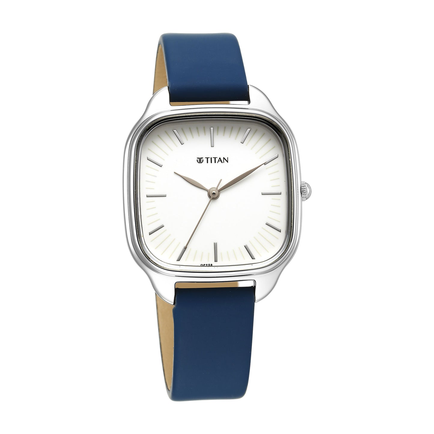 Titan Workwear Quartz Analog White Dial Green Leather Strap Watch For Women