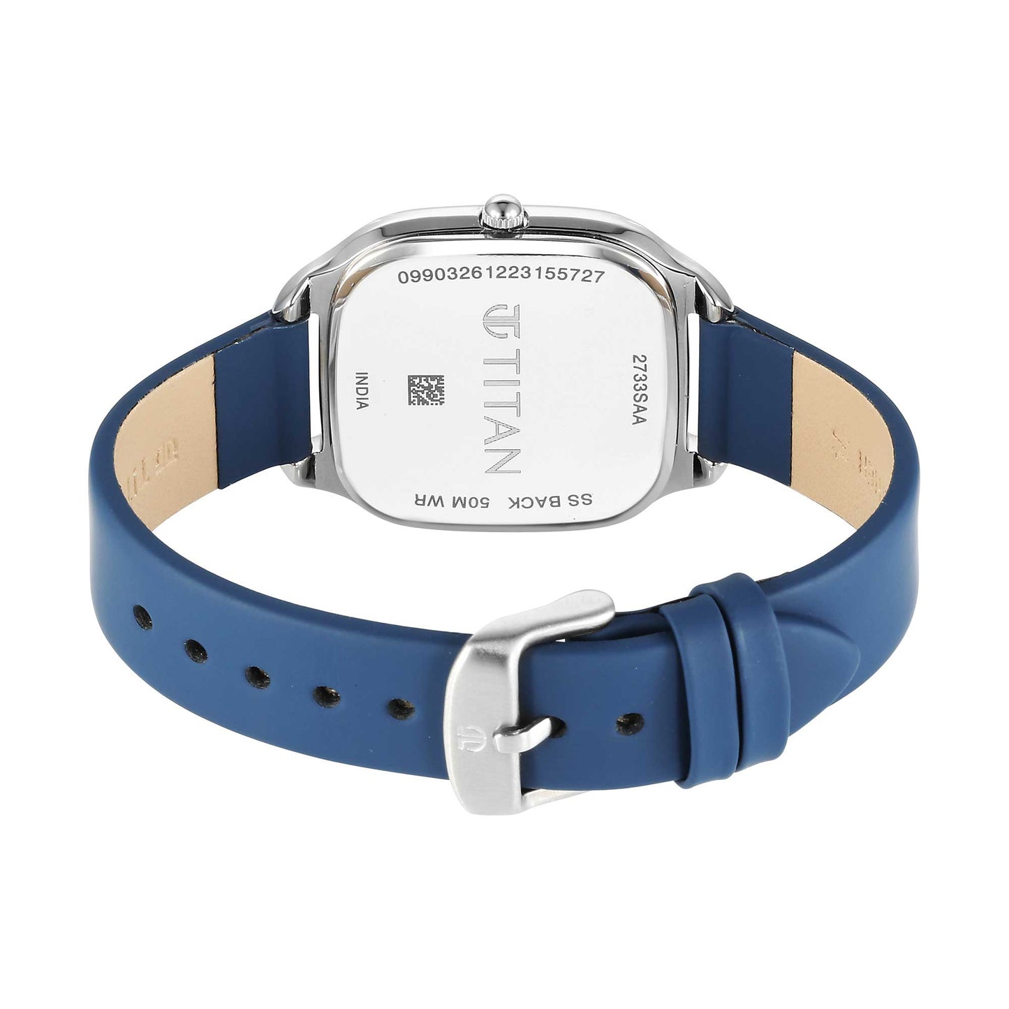 Titan Workwear Quartz Analog White Dial Green Leather Strap Watch For Women