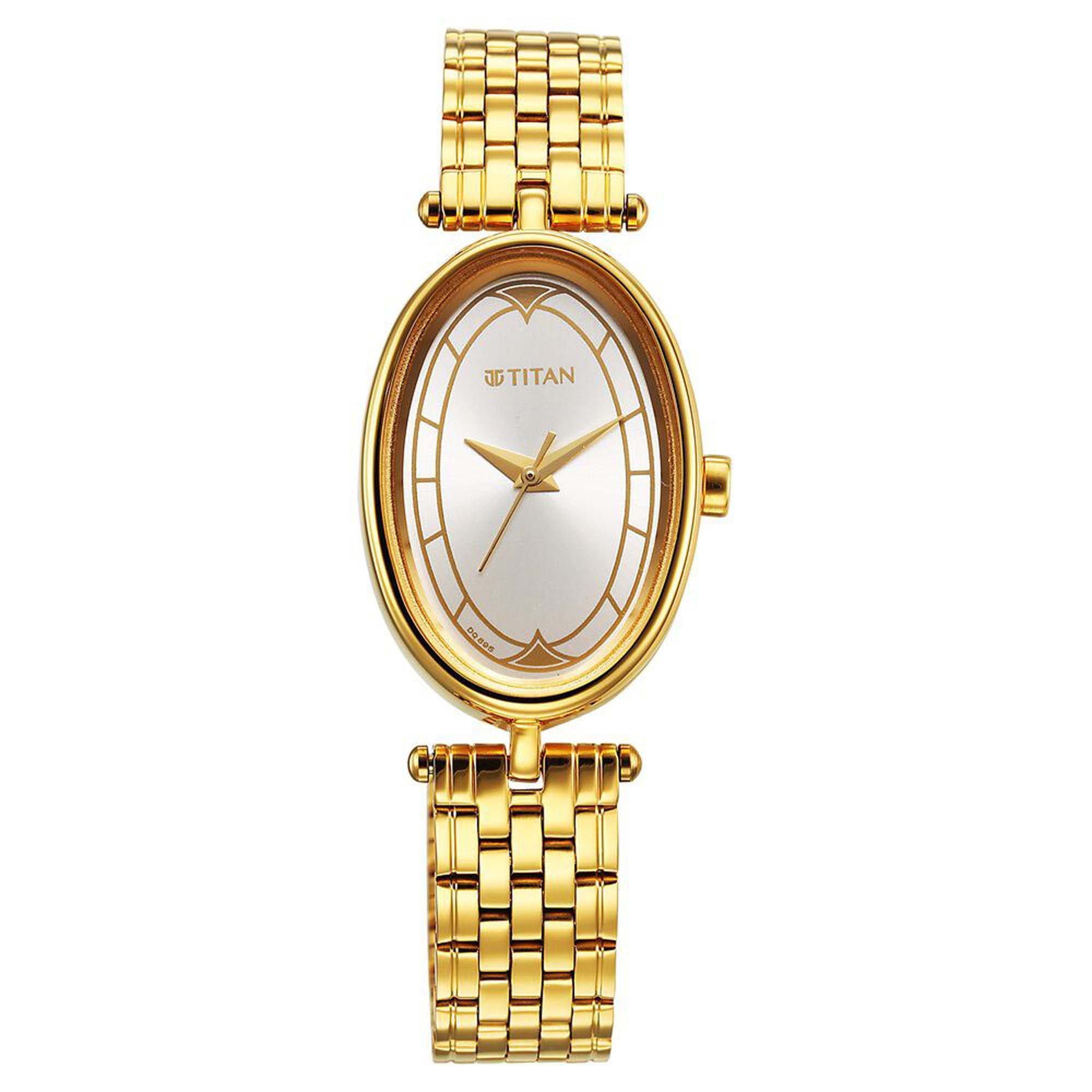 Titan Karishma Quartz Analog Silver Dial Golden Stainless Steel Strap Watch For Women(2758YM01)