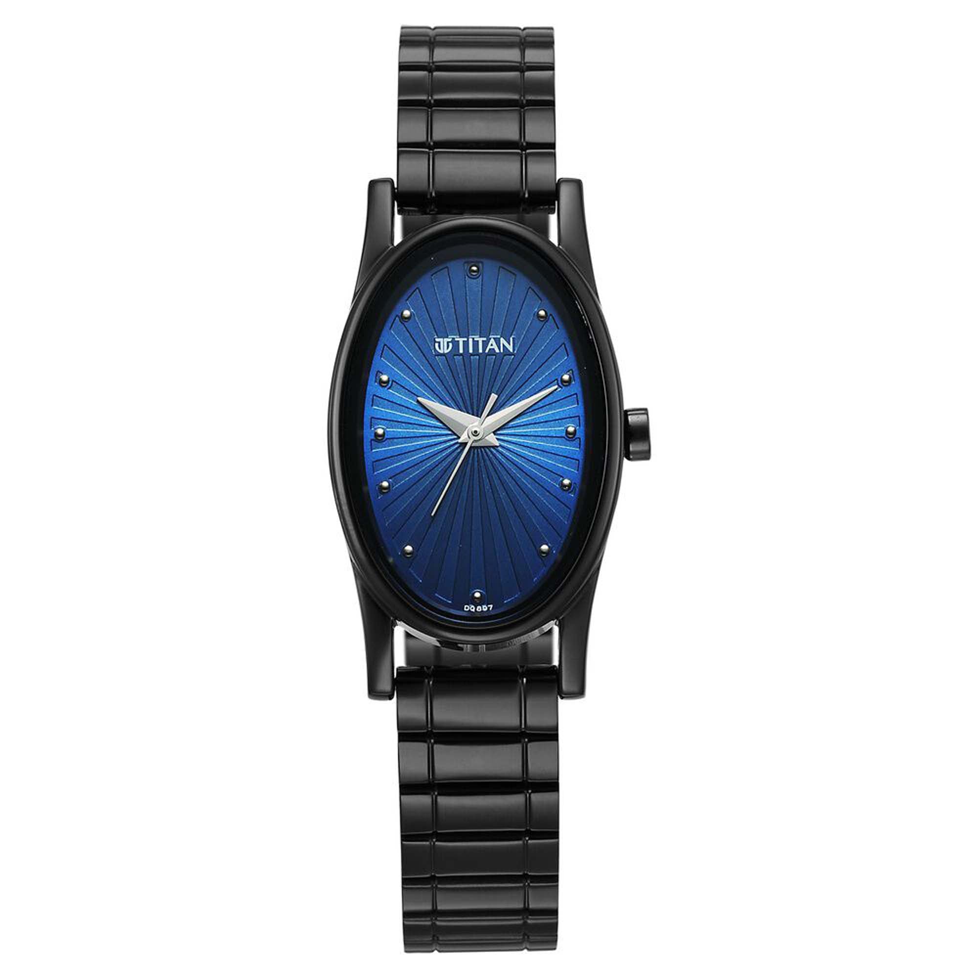 Titan Karishma Quartz Analog Blue Dial Black Stainless Steel Strap Watch For Women(2759NM01)