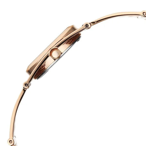 Titan Raga White Mother of Pearl Rectangle Dial Rose Gold Metal Analog Watch for Women 2770WM01