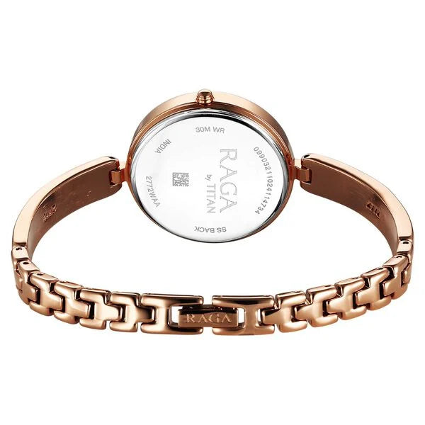Titan Raga Showstopper Quartz Analog Pink Dial Metal Strap Watch For Women