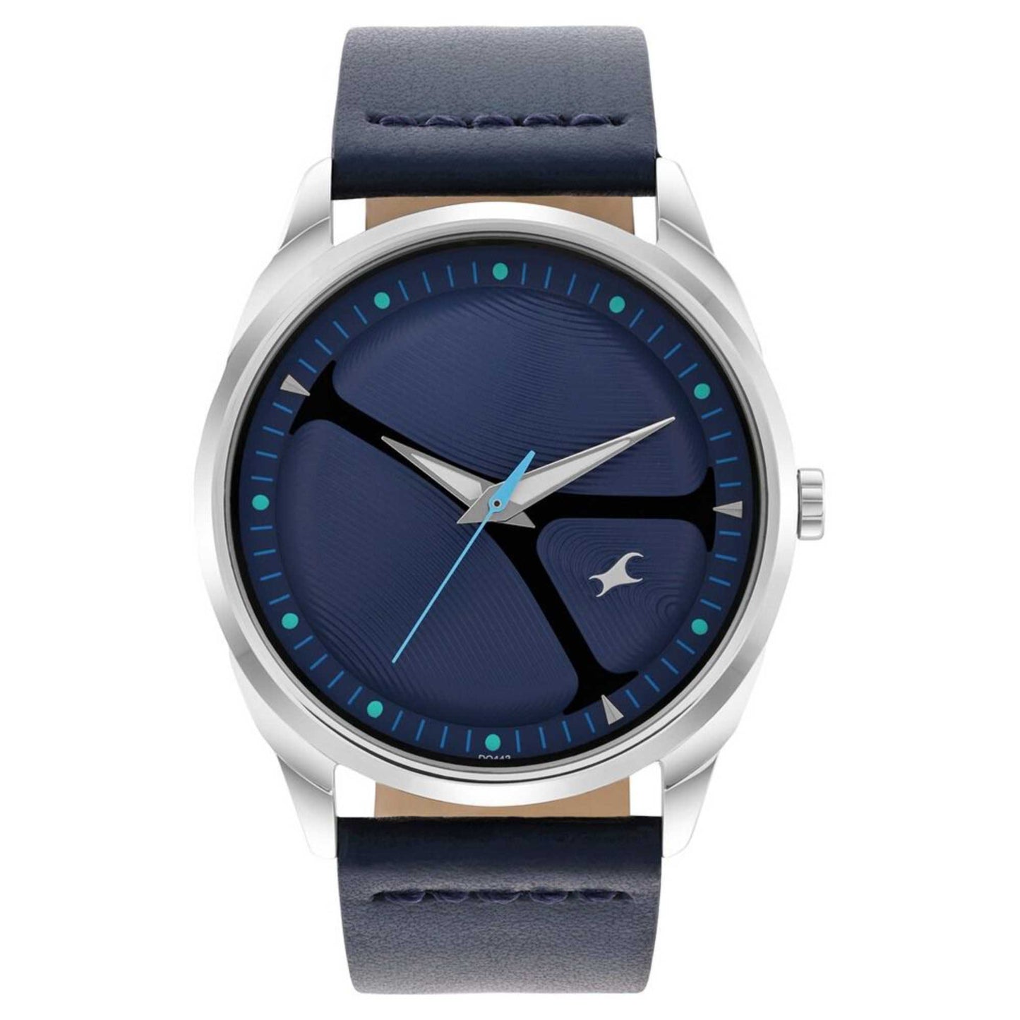 Fastrack MetaWe Quartz Analog Blue Dial Leather Strap Watch For Guys
