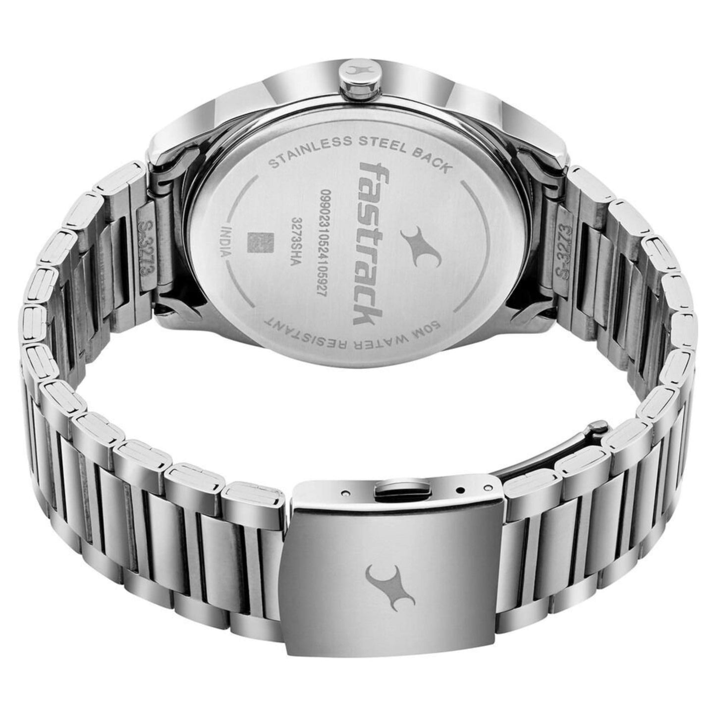 Fastrack MetaWe Quartz Analog Black Dial Stainless Steel Strap Watch For Guys