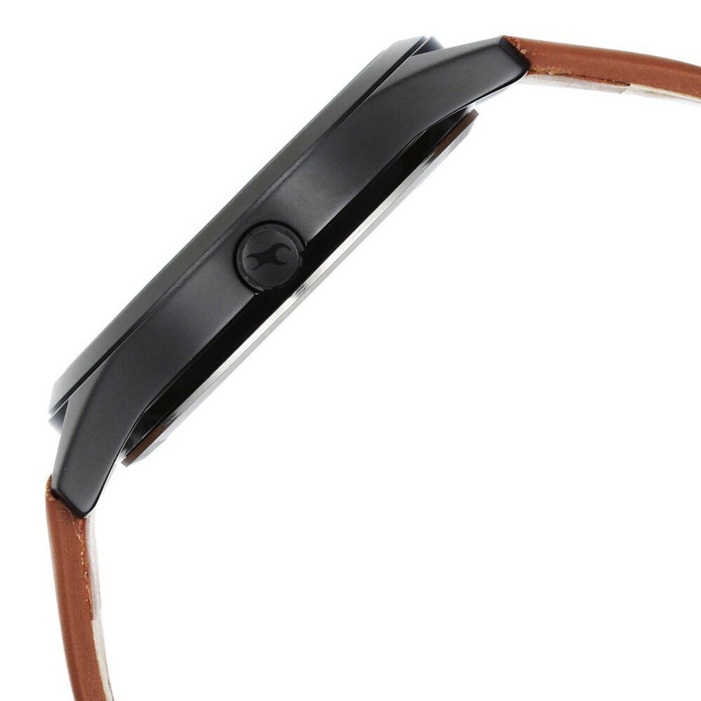 Fastrack Stunners Quartz Analog Black Dial Brown Leather Strap Watch For Guys