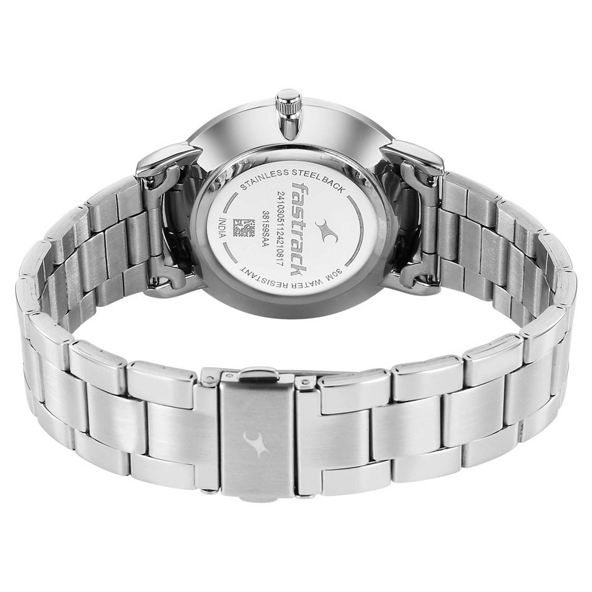 Fastrack Stunners Blue Dial Silver Metal Strap Analog Watch for Men