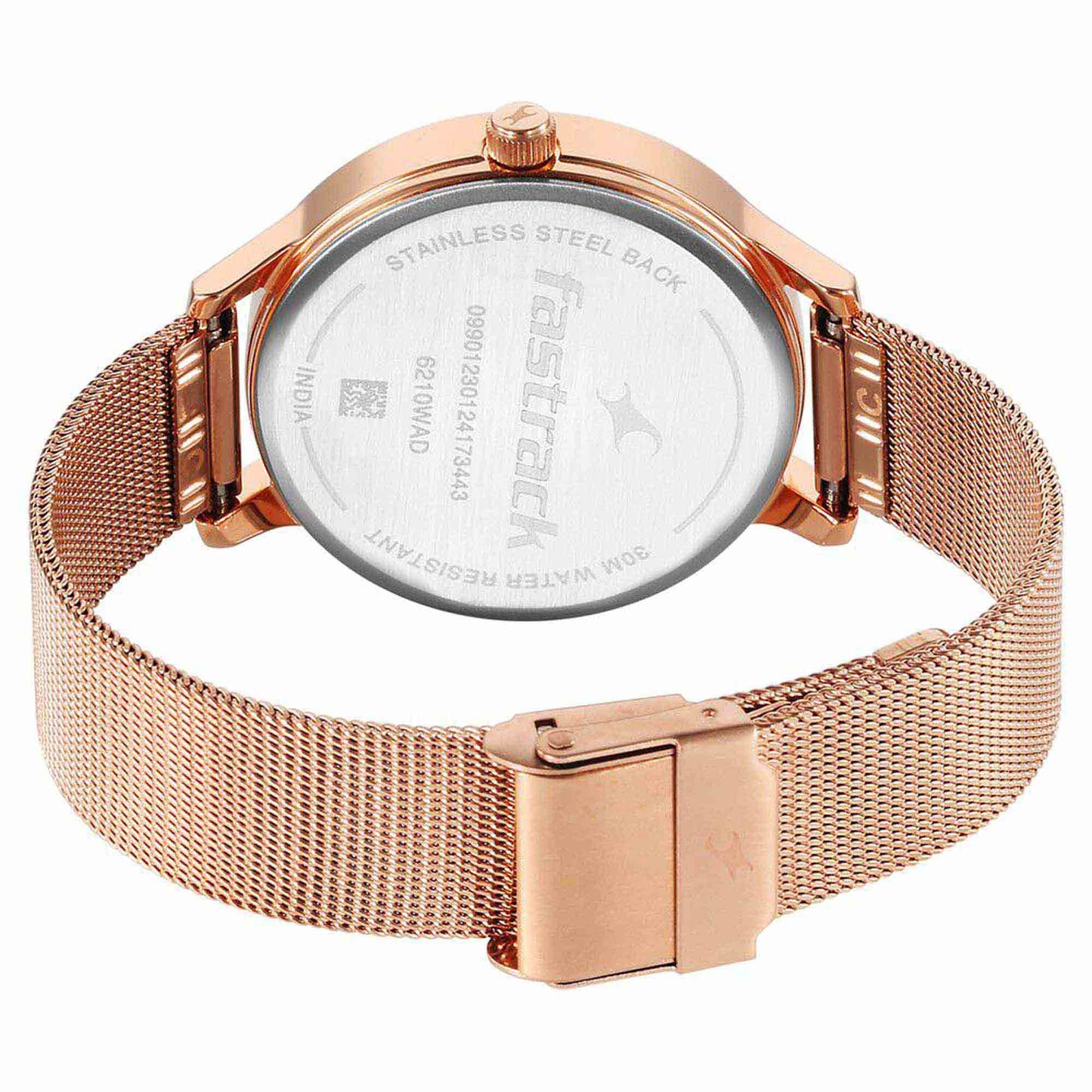 Fastrack Fleek Quartz Analog Rose Gold Dial Stainless Steel Strap Watch For Girls