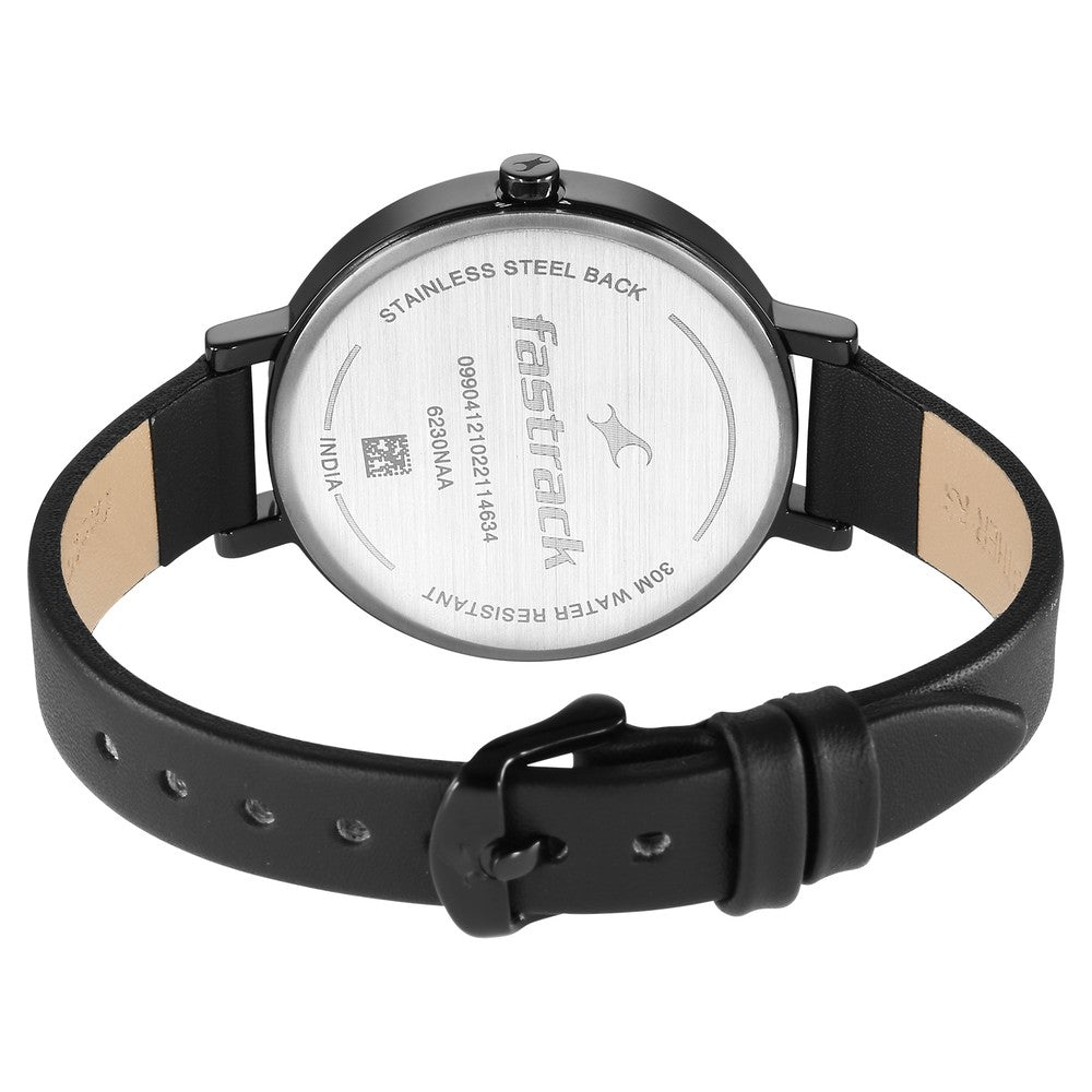 Style Up Black Dial Leather Strap Watch for Girls