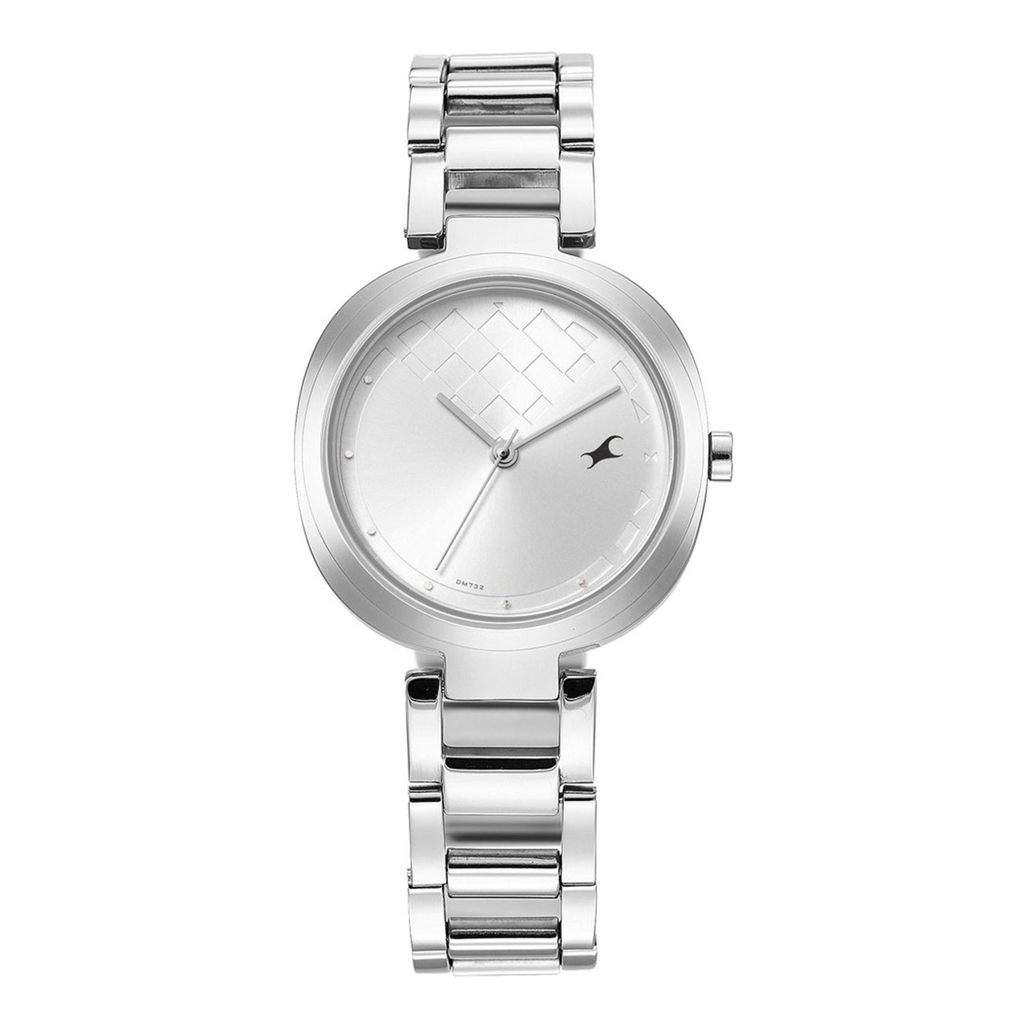 Fastrack Stunners Quartz Analog Silver Dial Stainless Steel Strap Watch for Girls