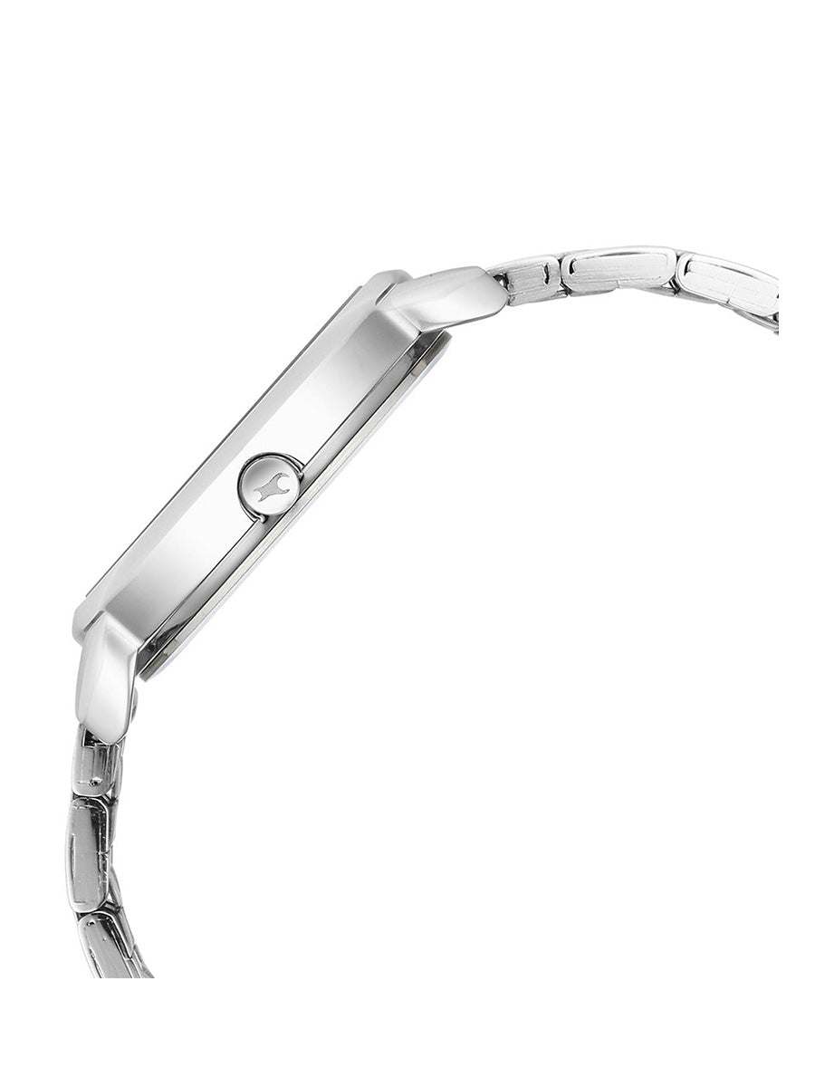 Fastrack Stunners Quartz Analog Silver Dial Metal Strap Watch for Girls 6282SM01
