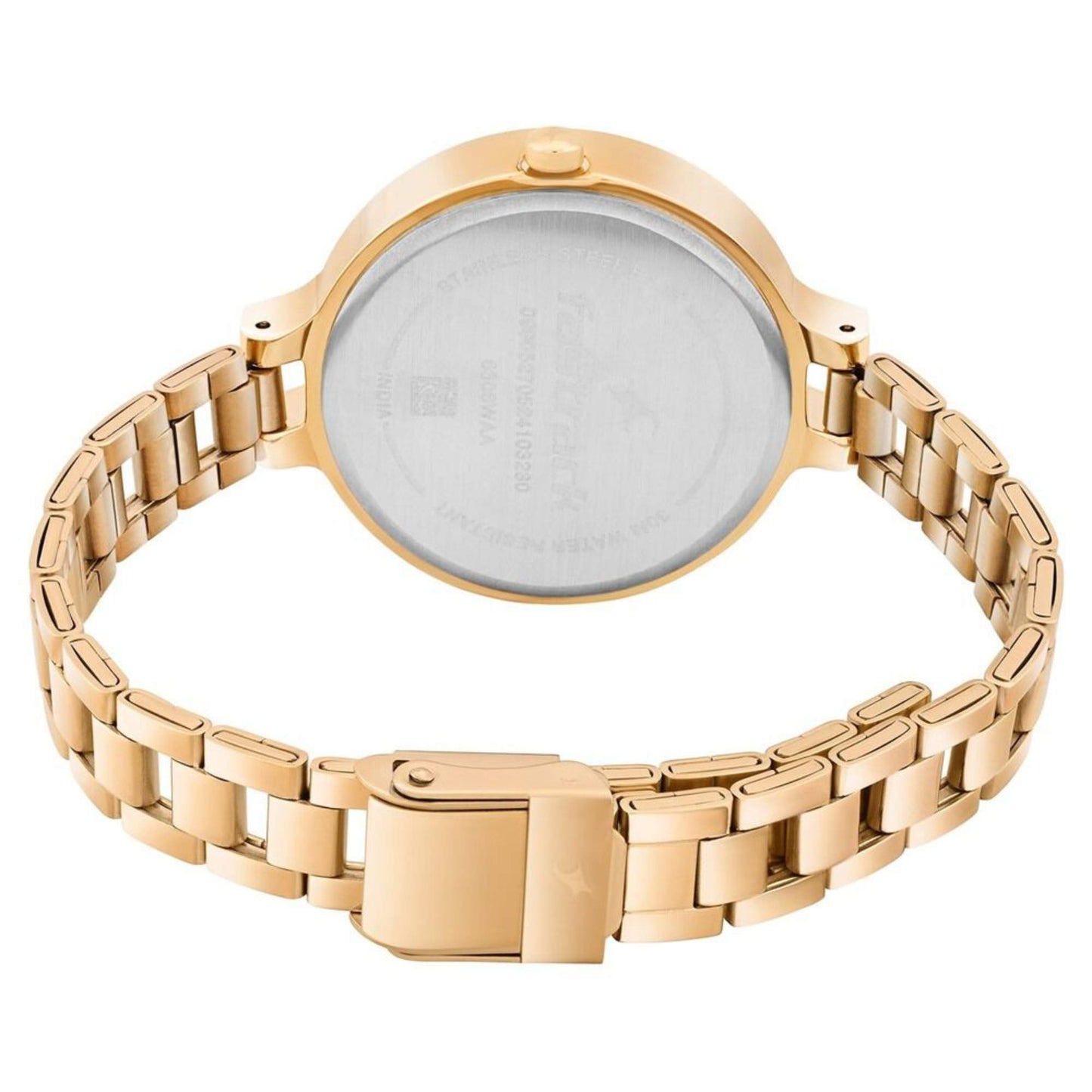 Fastrack MetaWe Quartz Analog Pink Dial Stainless Steel Strap Watch For Girls