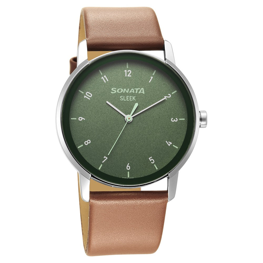 Sleek Green Dial Analog Watch for Men