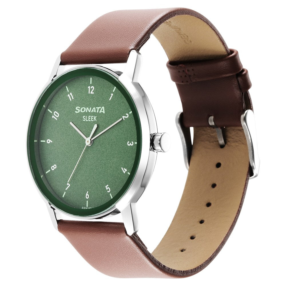 Sleek Green Dial Analog Watch for Men