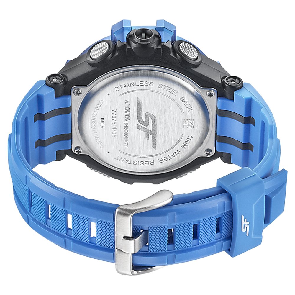 SF Digital Dial Blue PU Strap Watch for Men