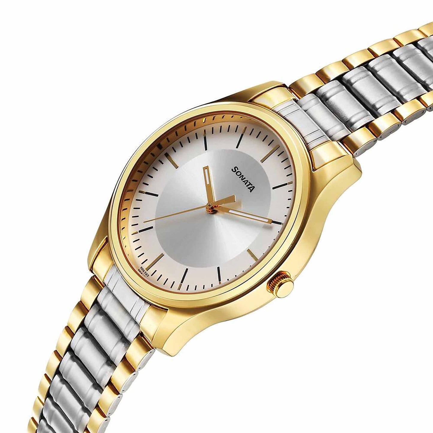 Sonata Traditional Essentials Quartz Analog Silver Dial Stainless Steel Strap Watch for Men