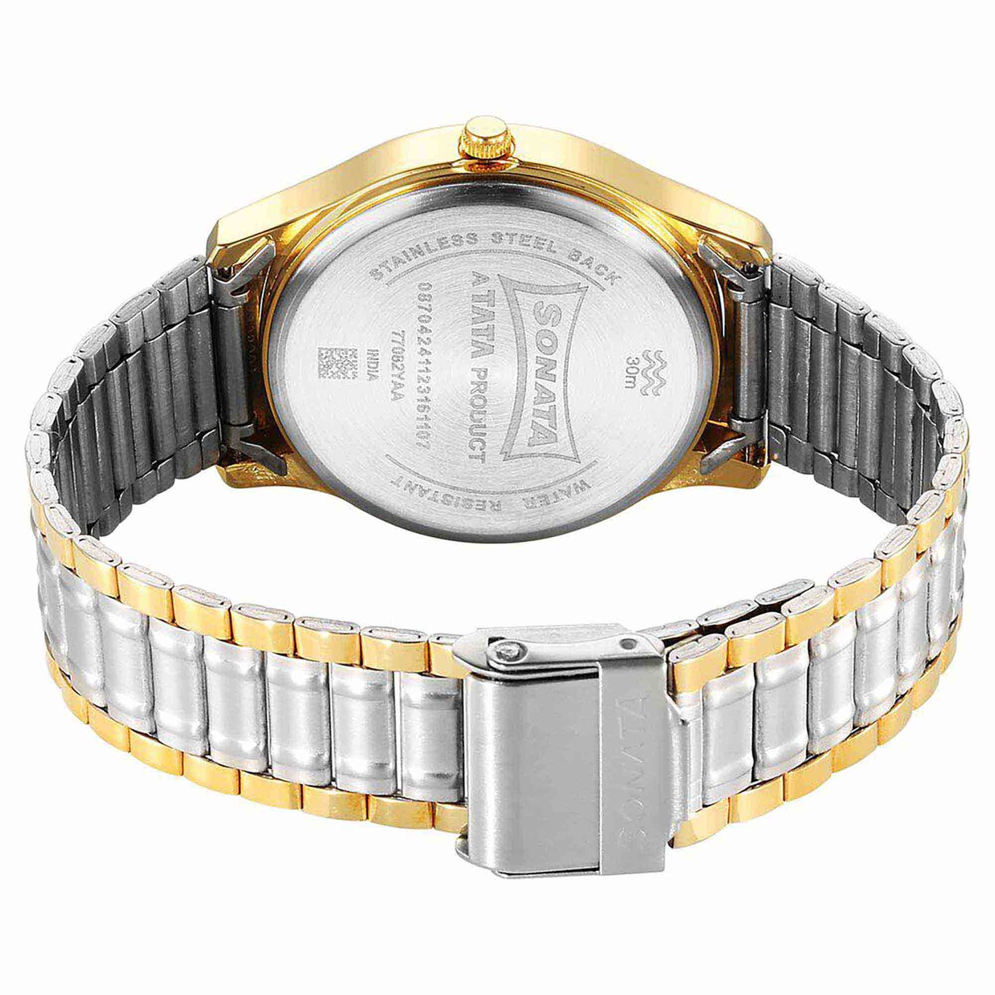 Sonata Traditional Essentials Quartz Analog Silver Dial Stainless Steel Strap Watch for Men