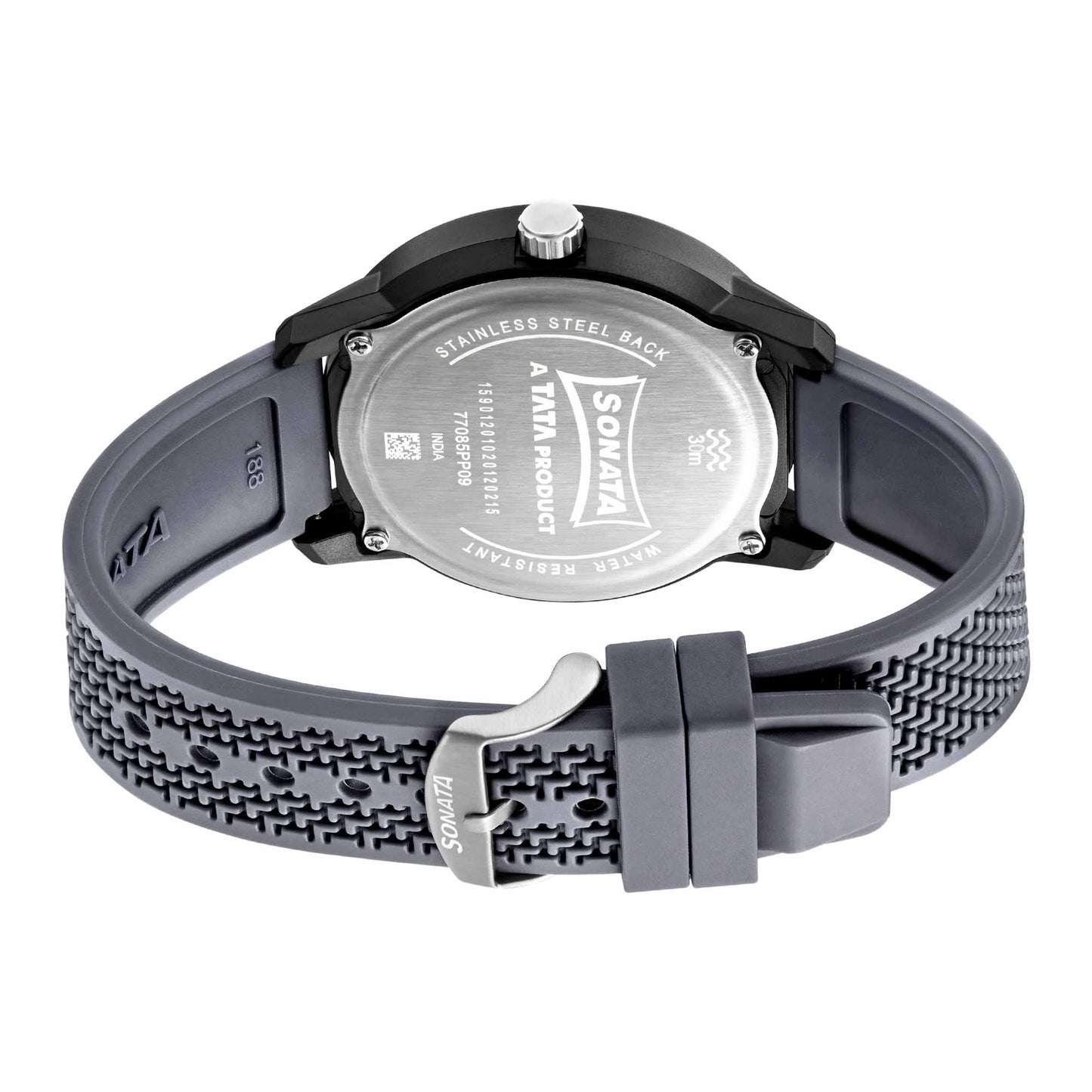 Sonata Grey Dial Silicone Strap Analog Watch for Men