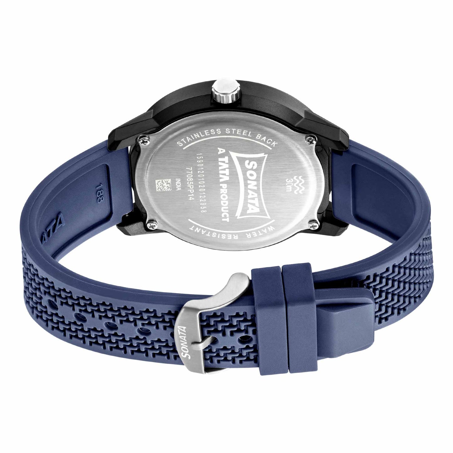 Sonata Blue Dial Silicone Strap Analog Watch for Men