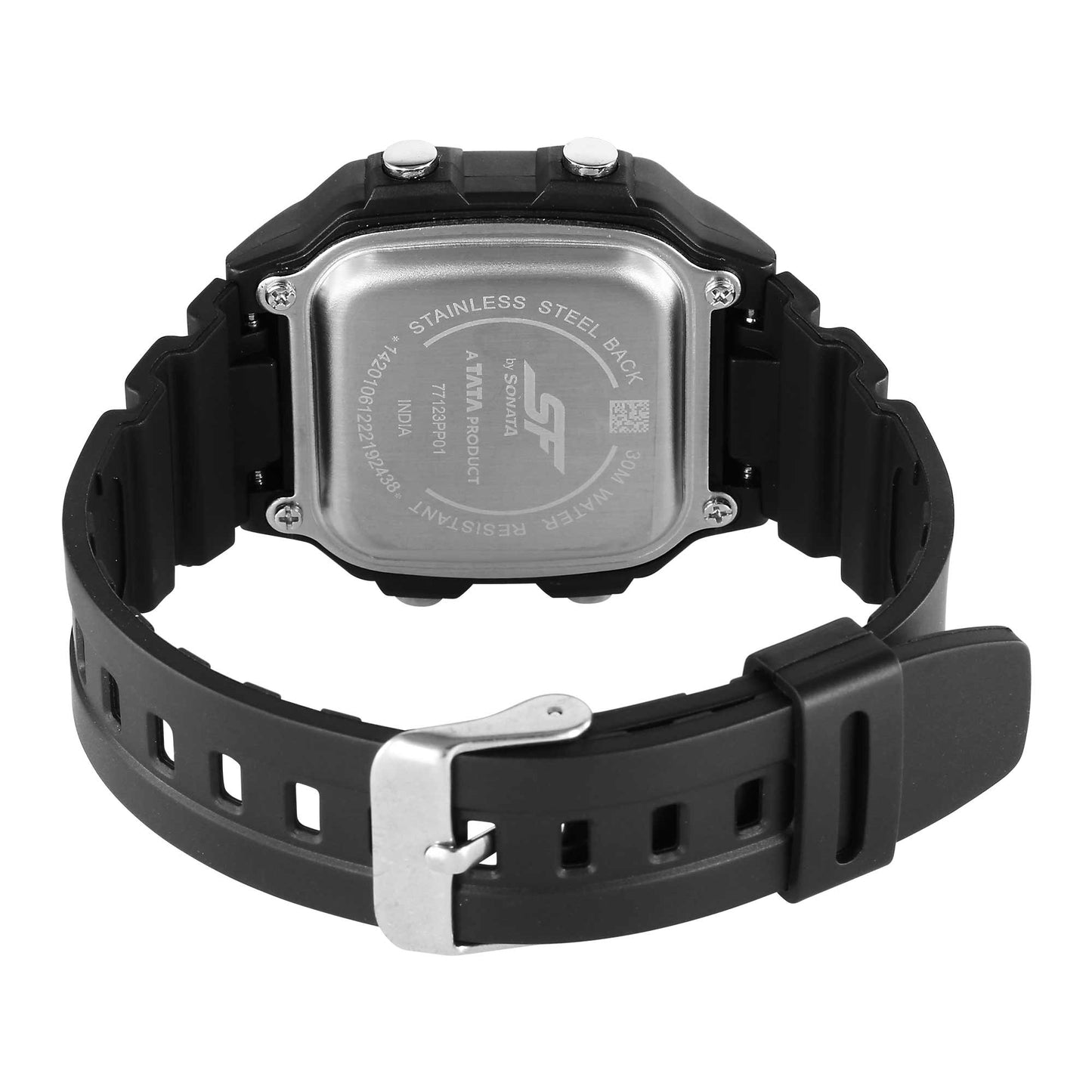 SF Hexa Digital Dial Unisex Watch With Polyurethane Strap