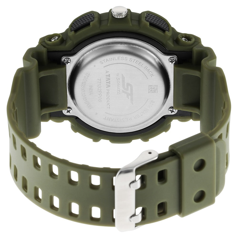 Sonata SF Dreamer Series Quartz Digital Analog Digital Black Plastic Strap for Men