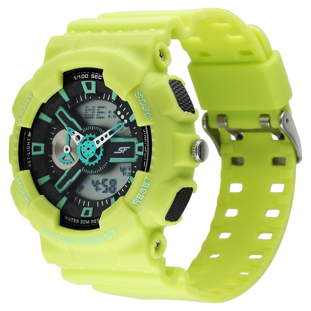 Sonata SF Dreamer Series Quartz Digital Analog Digital Black Plastic Strap for Men