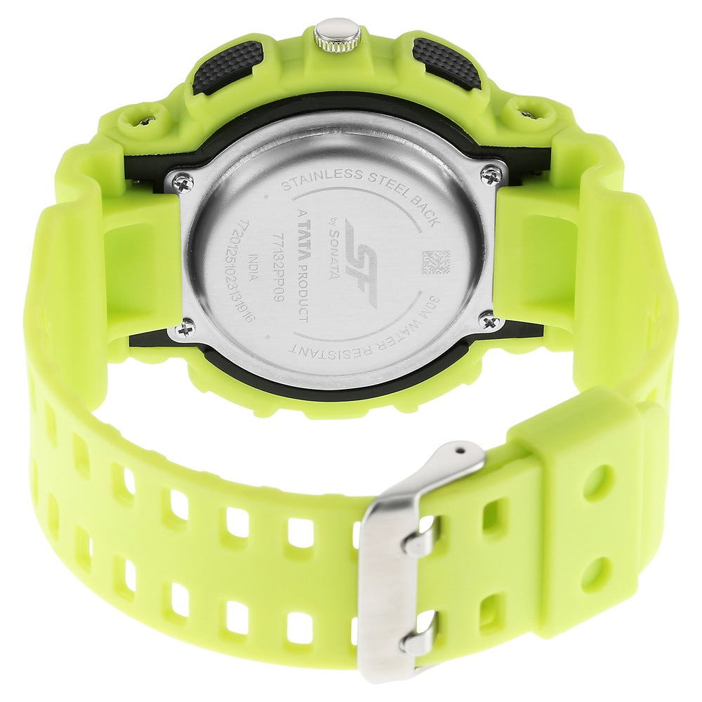 Sonata SF Dreamer Series Quartz Digital Analog Digital Black Plastic Strap for Men