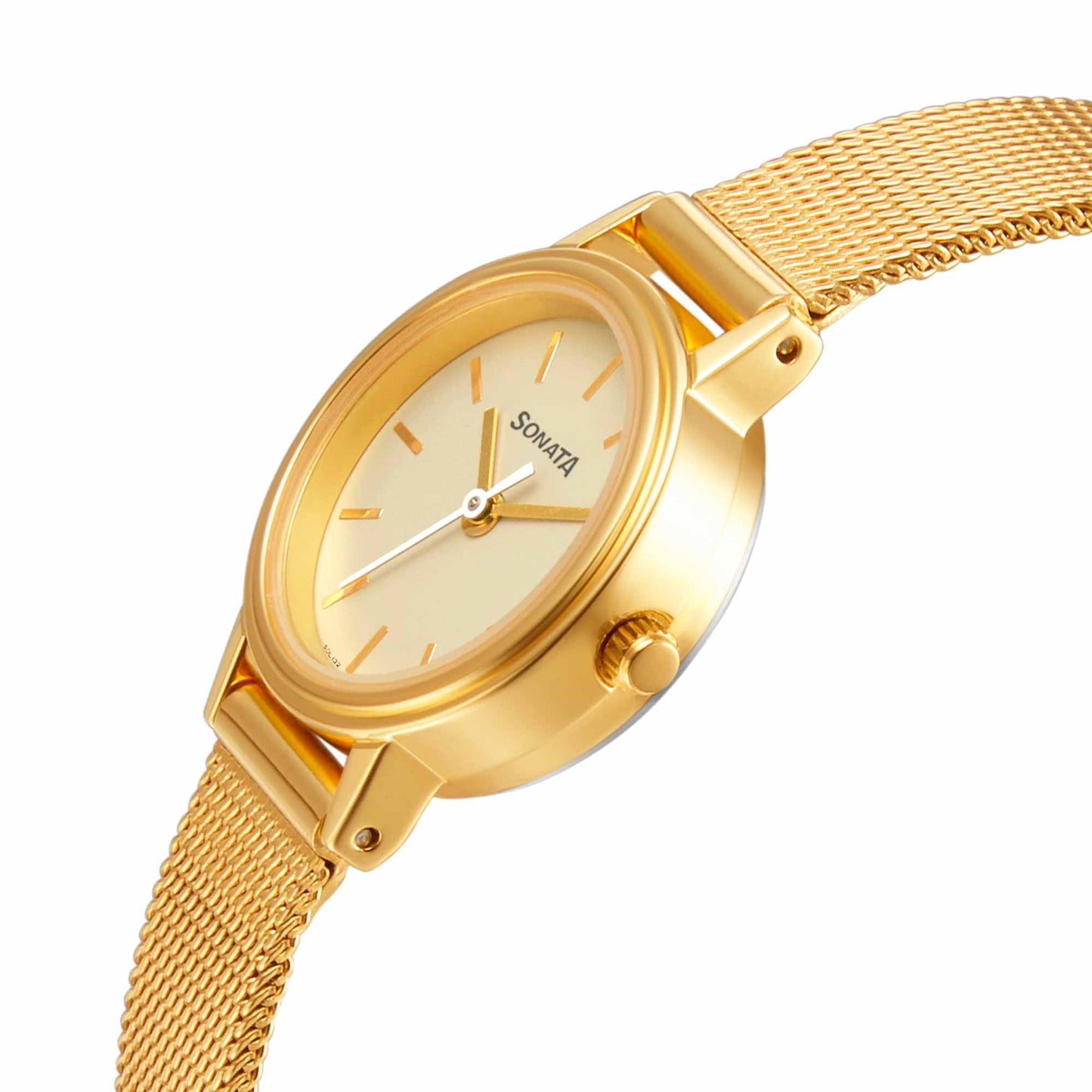 Essentials Champagne Dial Stainless Steel Strap