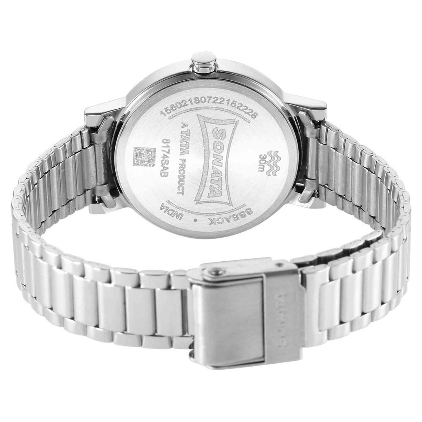 Ladies Essentials Pink Dial Stainless Steel Strap Watch for Women