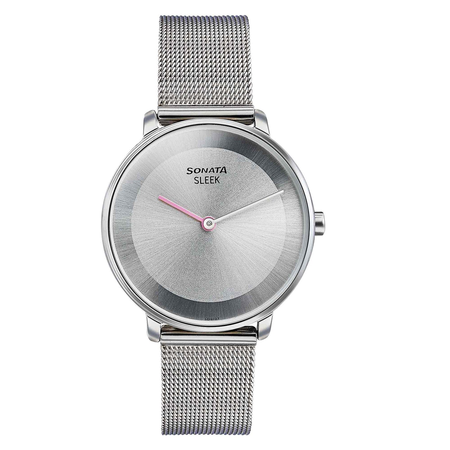 Sonata Sleek Quartz Analog Grey Dial Silver Stainless Steel Strap Watch for Women