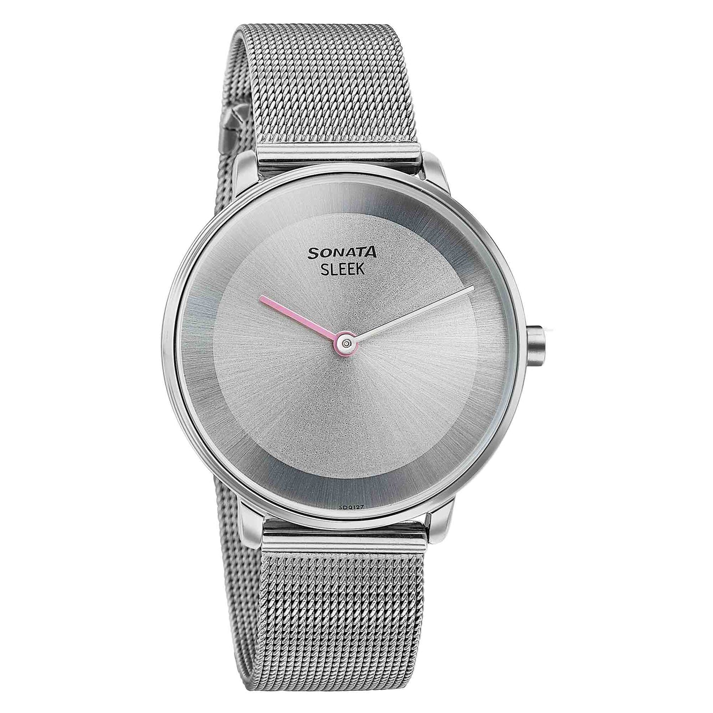 Sonata Sleek Quartz Analog Grey Dial Silver Stainless Steel Strap Watch for Women