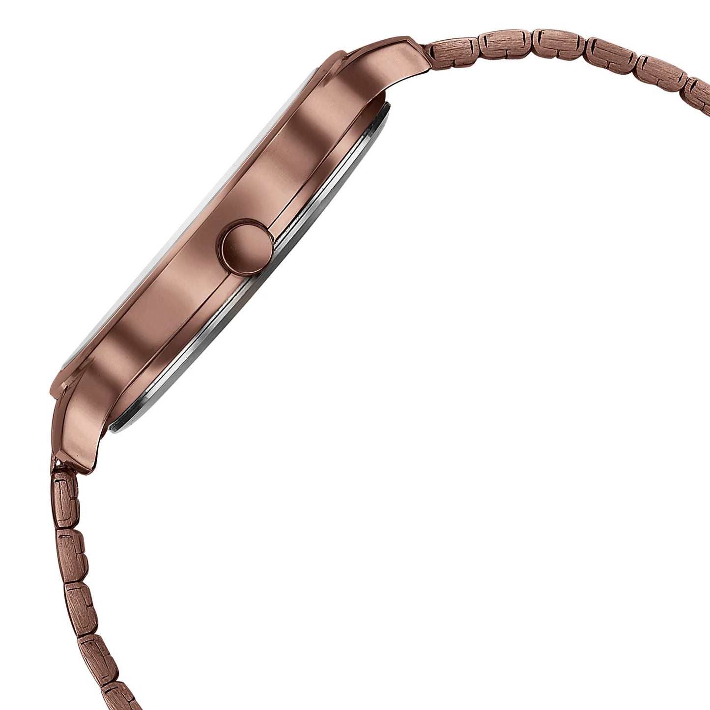 Sonata Wedding Bling Quartz Analog Brown Dial Brown Stainless Steel Strap Watch for Women