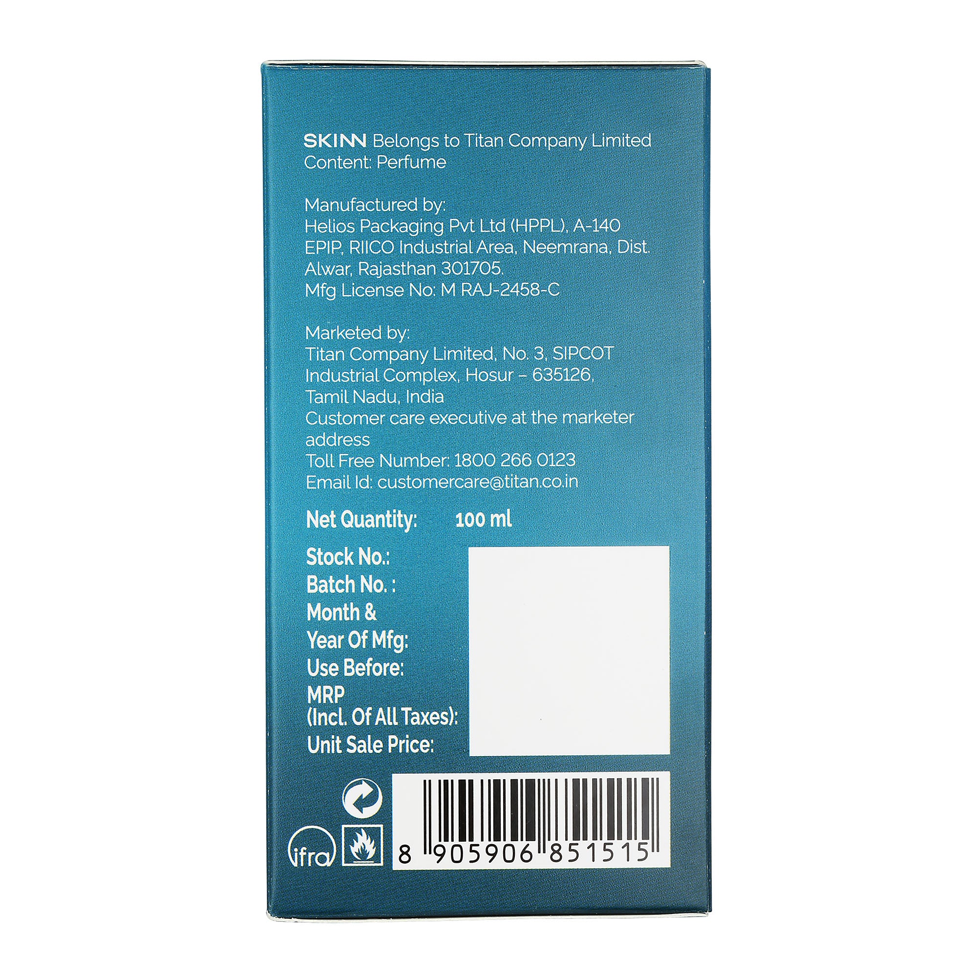 Skinn 24Seven Aqua 100 ml Eau De Parfum