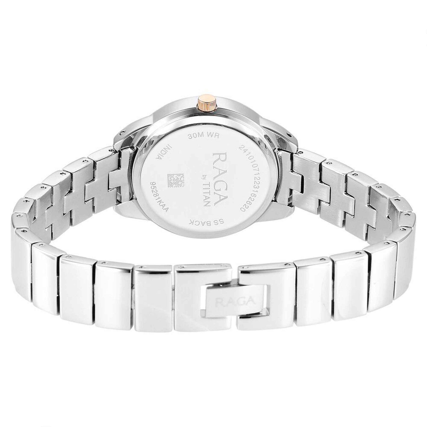 Titan Raga Showstopper Quartz Alog Purple Dial Metal Strap Watch for Women