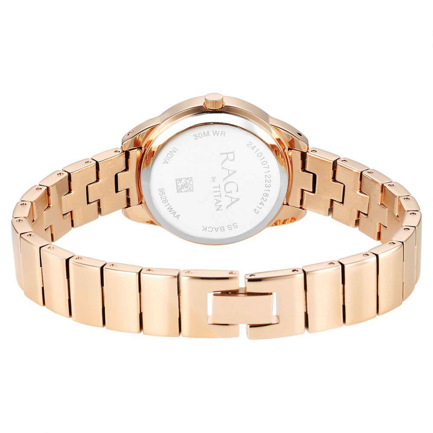 Titan Raga Showstopper Quartz Alog Pink Dial Metal Strap Watch for Women