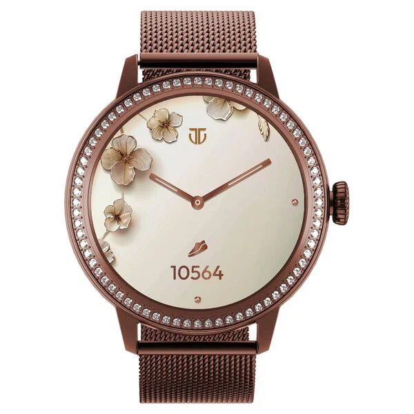 Titan Valerie Premium Smartwatch with All 316L SS construction, Skin Temp. Sensor, Women’s Health, SingleSync BT Calling 95292QM01