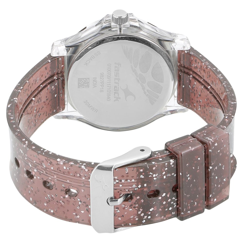 Fastrack Trendies Quartz Analog Brown Dial Plastic Strap Watch for Girls