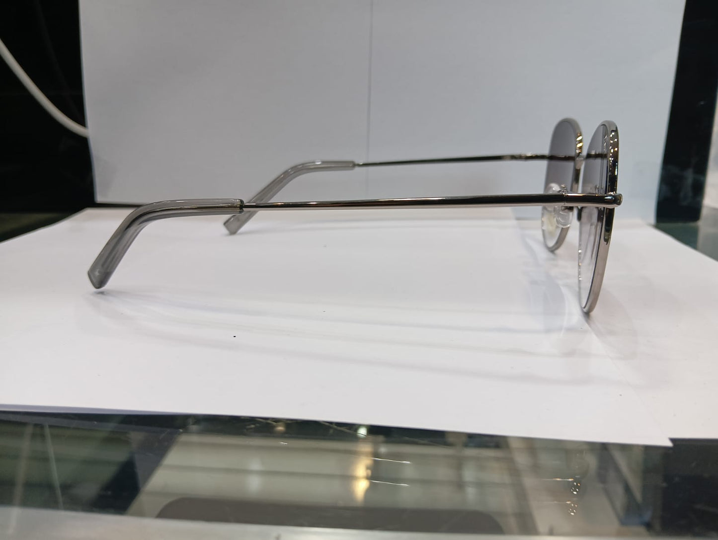 Shiny Light gun Round Unisex Sunglasses M255PR4V